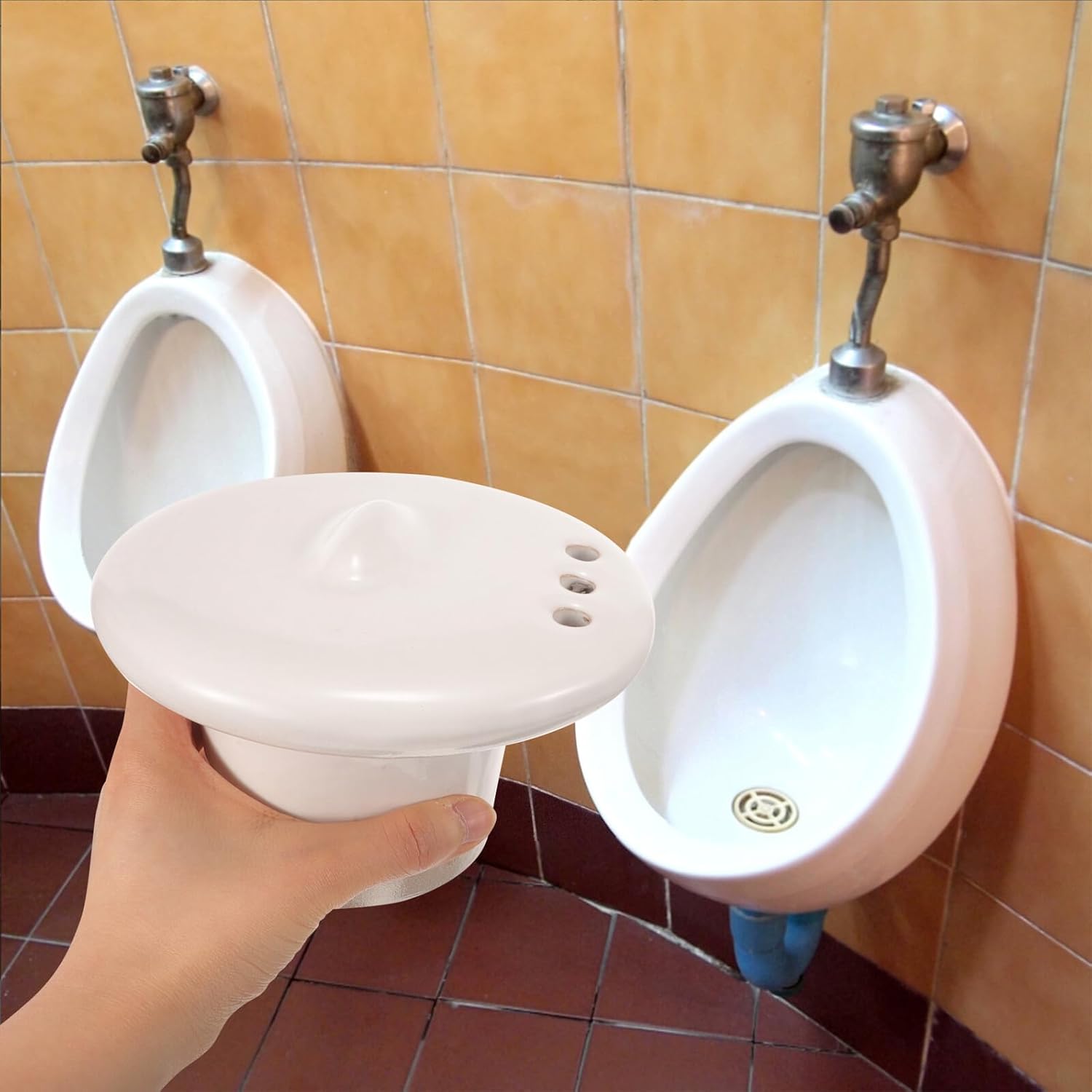 VALICLUD Ceramic Urinal Strainer Stopper for Men Splash-resistant Urine Plug with Smooth Surface Easy-install Bathroom Accessory for Floor-mounted Urinals Secure Fit Anti-spill Drain Cover