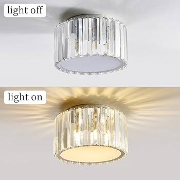 Modern Crystal Ceiling Light Fixture, BUXVRCS Mini Flush