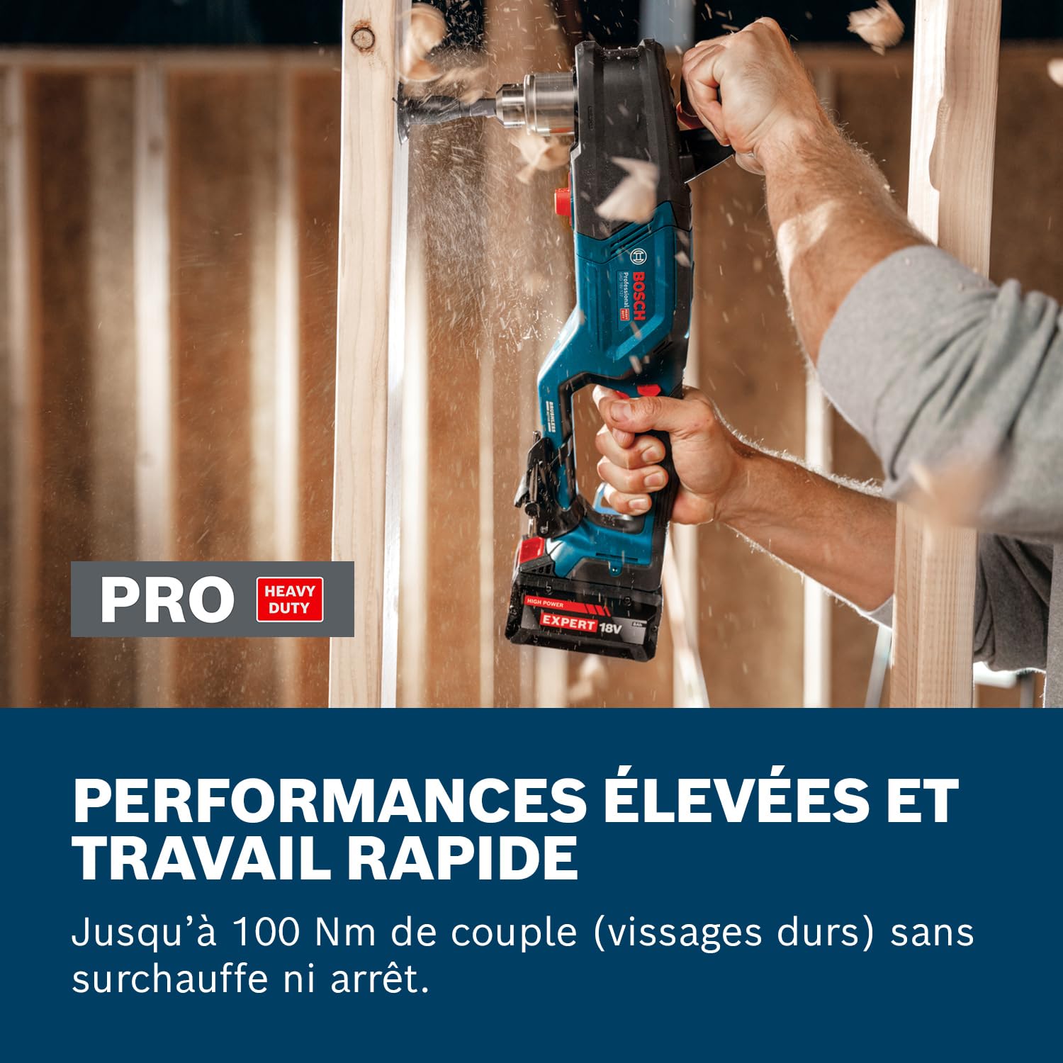 Bosch Professional perceuse d’angle sans-fil GRD 18V-127 65 Nm moteur sans charbons 2 vitesses 1800/550 tr/min