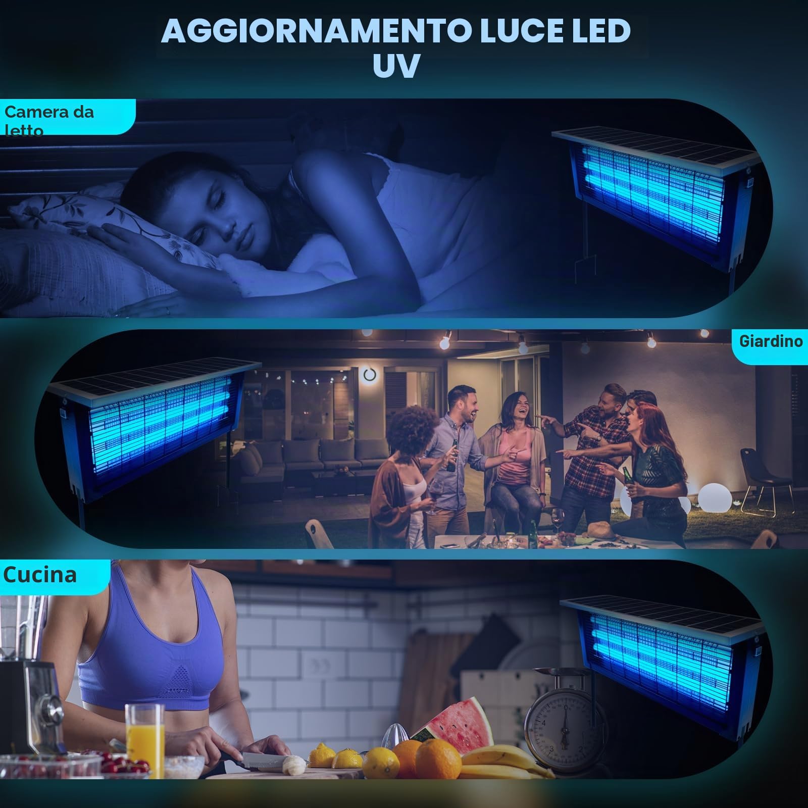 Potente e grande insetticida solare per esterni fino a 372 m², insetticida per zanzare ricaricabile ad alta potenza, impermeabile, insetticida solare per patio, giardino, cortile, camper, campeggio