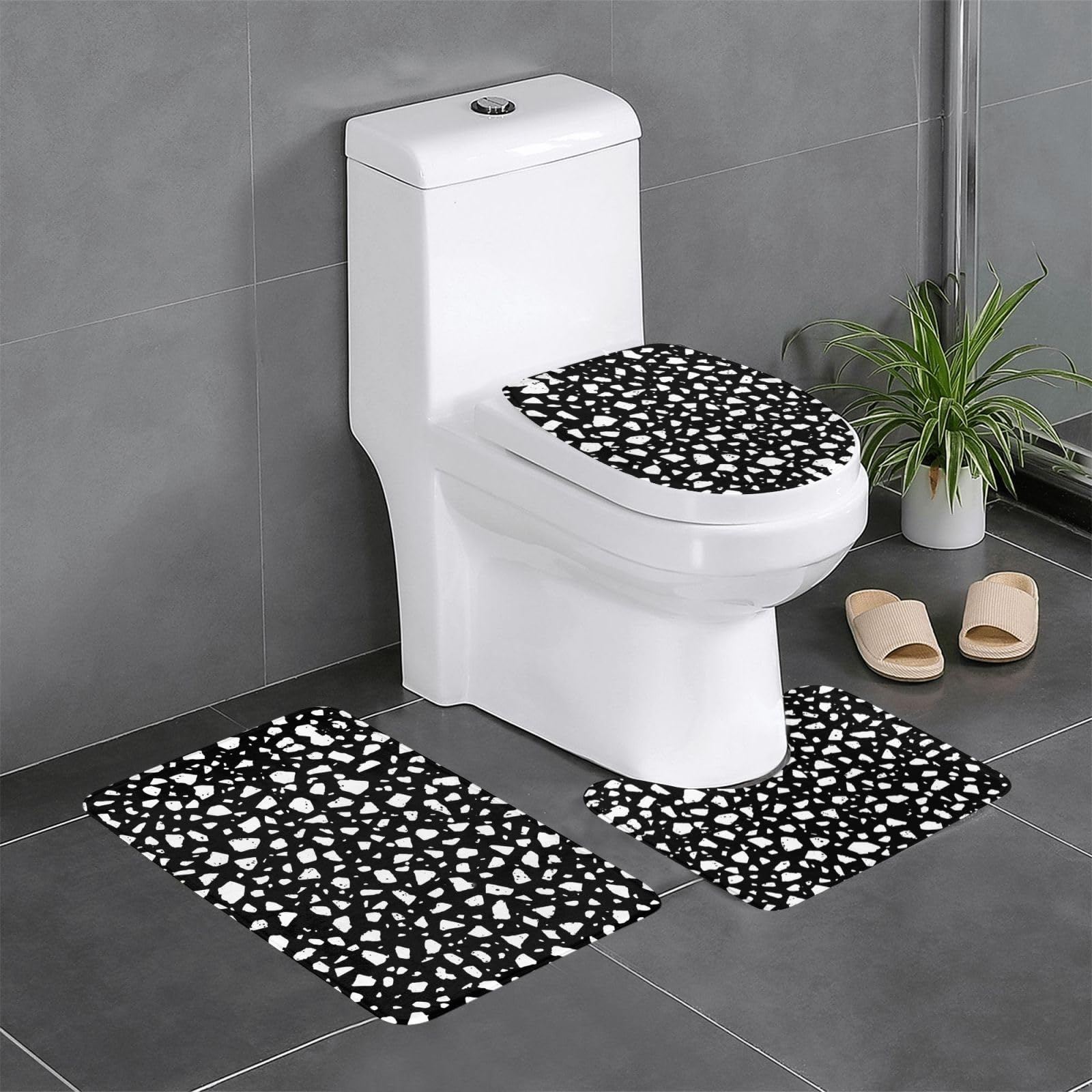 Tapis de salle de bain antidérapants lavables lot de 3 protection sol facile à nettoyer