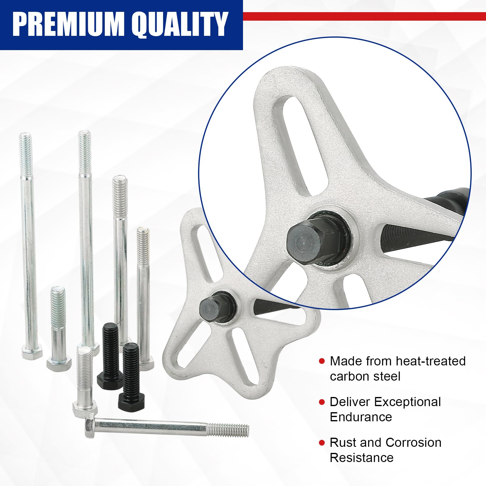 Juego de extractor de equilibrador armónico de 46 piezas, kit de extractor de polea de cigüeñal de volante con equilibradores armónicos, poleas y engranajes de cigüeñal, funciona en la mayoría de lo