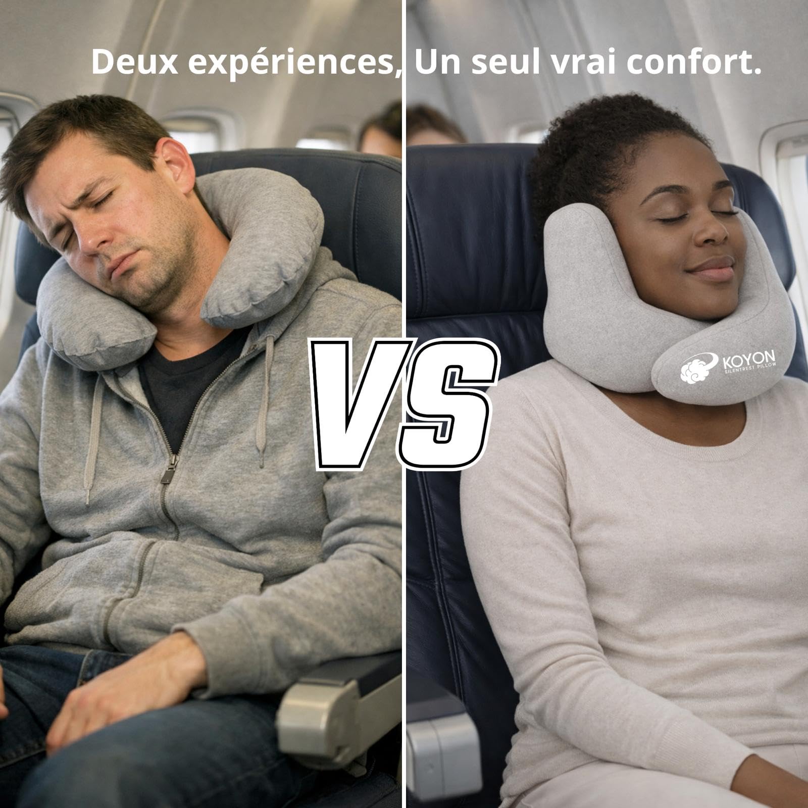 Silentrest Oreiller de Voyage Mémoire de Forme | Coussin Cervical Ergonomique Réduction du Bruit | Léger & Portable avec Sac de Transport | Idéal Avion, Bureau et Maison