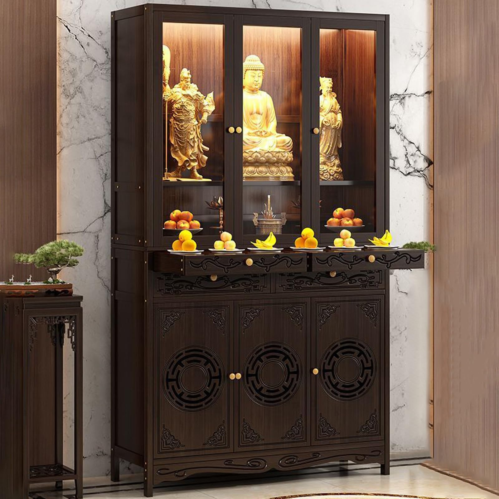 Armoire de prière bouddhiste chinoise pour coin zen maison