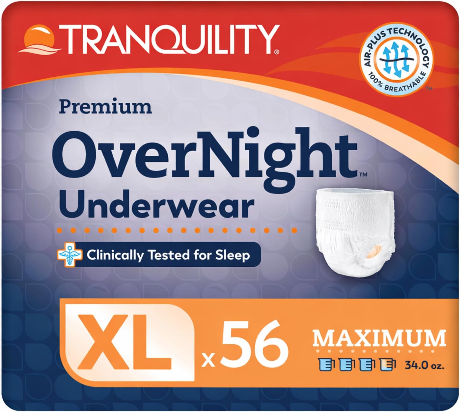 - Premium Overnight Disposable Absorbent Underwear (56 Count) - XL, 48-66 in. Waist - Maximum Absorbency, All-Night Sleep, Breathable Comfort, Adult Diapers