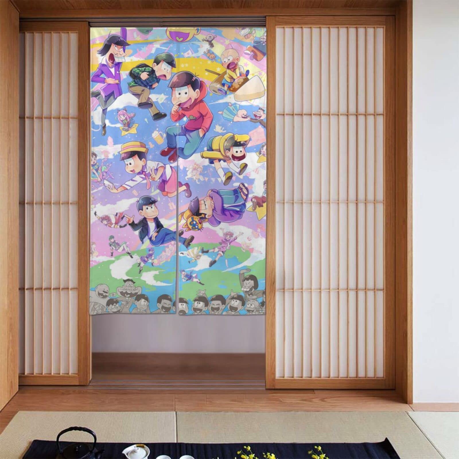 Amazon｜おそ松さん のれん 目隠し 暖簾 部屋間仕切り 廊下 隙間風遮断 