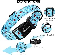 Vista 110 de Aring Pet Collar de algodón, ligero y ajustable, con hebilla de liberación rápida para perros pequeños, medianos y grandes, para cachorros, XS