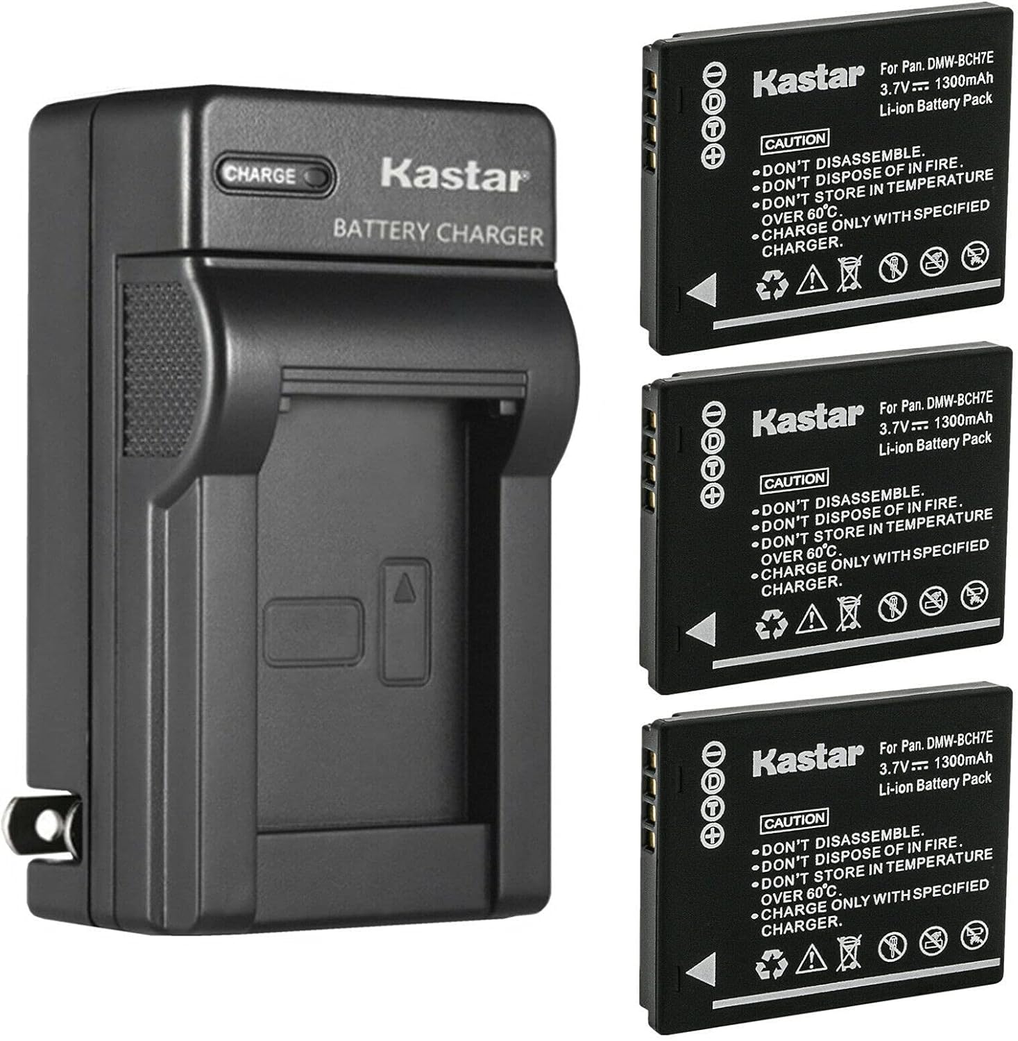 Kastar 2-Pack Battery and AC Wall Charger Replacement for Panasonic DMW-BCH7 DMW-BCH7PP DMW-BCH7GK Battery, Panasonic Lumix DMC-FP1, Lumix DMC-FP2, Lumix DMC-FP3, Lumix DMC-FT10, Lumix DMC-TS10 Camera