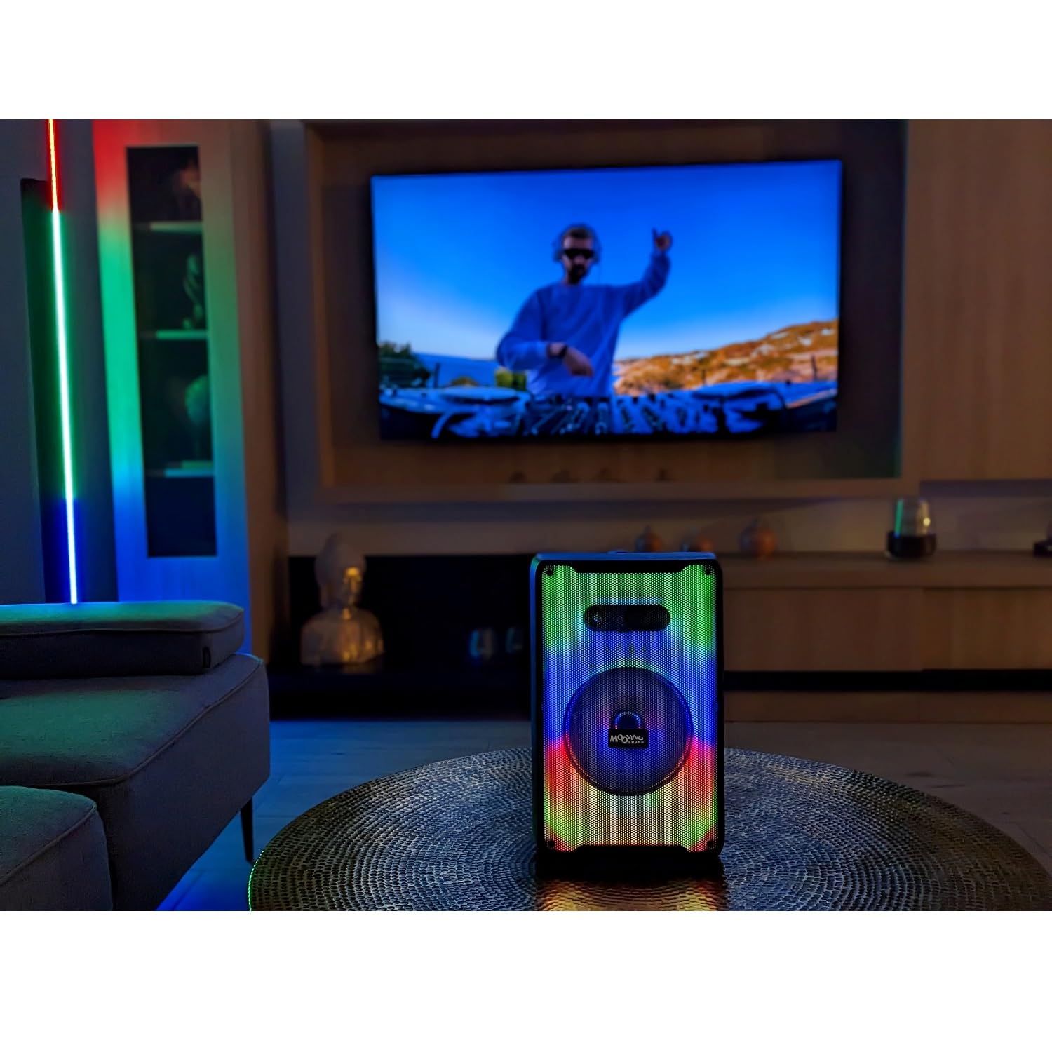 Altoparlante Karaoke MS-KARA-MOOV500 - 500W, Luce LED, Microfono Wireless E Cablato