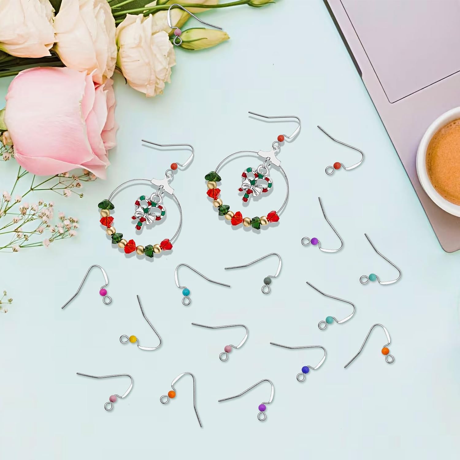 100PCS Earring Hooks for Jewelry Making Hypoallergenic Fish Hook Earrings Bulk Stainless Steel Ear Wires Fish Hooks French Silver Earring Findings for Jewelry Making DIY Craft - Image 4