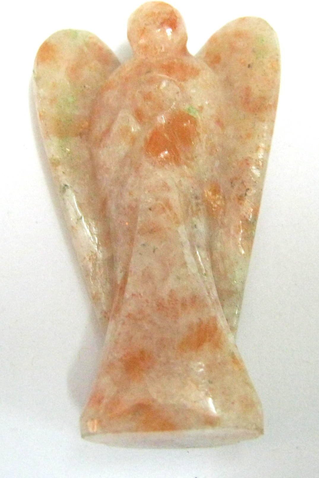 CRYSTALMIRACLE Beautiful Sunstone Angel Reiki Guardian Metaphysical crystal healing psychic energy men women gift feng shui fairy love peace gemstone spiritual