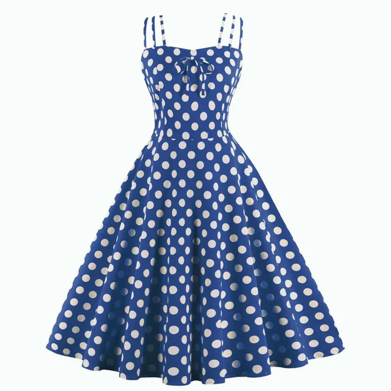 Robe Jaune à Pois des années 1950, Grande Taille 4XL, pour Femmes, été élégante, Tunique Pin up des années 60, Robes d'été en Coton Rockabilly-Polka Rouge-M