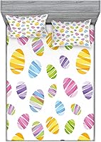 Vista 423 de Lunarable Grey Fitted Sheet & Pillow Sham Set, Pattern with Random Footprints Paw Traces Pet Legs Friendly Cats and Dogs, Decorative Printed 3 Piece