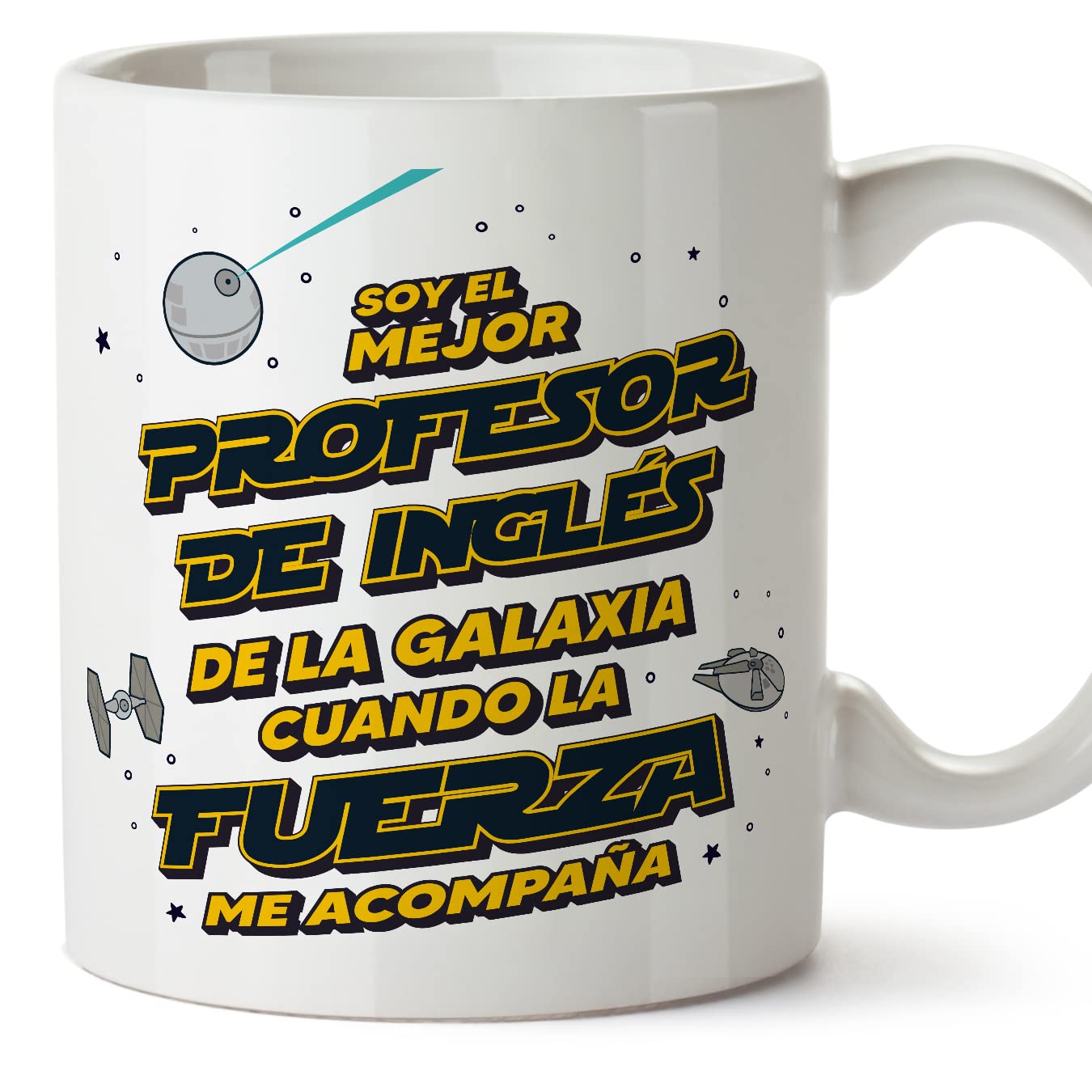 MUGFFINS Tazas para JEFE hombre - En Español - Mejor de la Galaxia Cuando Fuerza me Acompaña - 11 oz / 330 ml - Regalo original y divertido — view 214