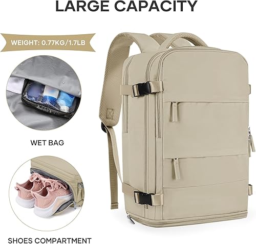 Miniatura 247 de coowoz Mochila de viaje grande para mujeres y hombres,Mochila de transporte,Mochila de senderismo impermeable para deportes al aire libre, Azul, 45