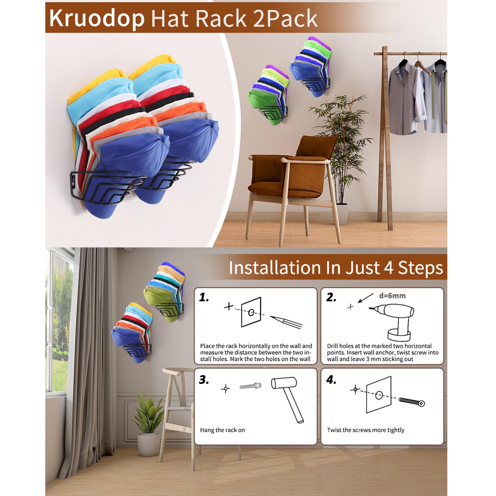 JIHONG Casquettes De Baseball Personnalisées Organisateur De Chapeau