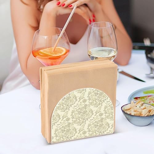Miniatura 7 de Servilletero retro floral pájaros para mesas, servilleteros de acrílico transparente para cócteles, cocina, restaurante, bar, decoración del hogar