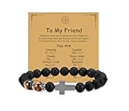 Cross Bracelet for Son Men Friend brother - Birthday Graduation Retirement Christmas Christian Gift for Teens Men