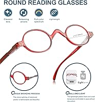 Vista 40 de BLUELESS Vintage Round Reading Glasses Professor Readers (Brown Tortoise, +0.50)