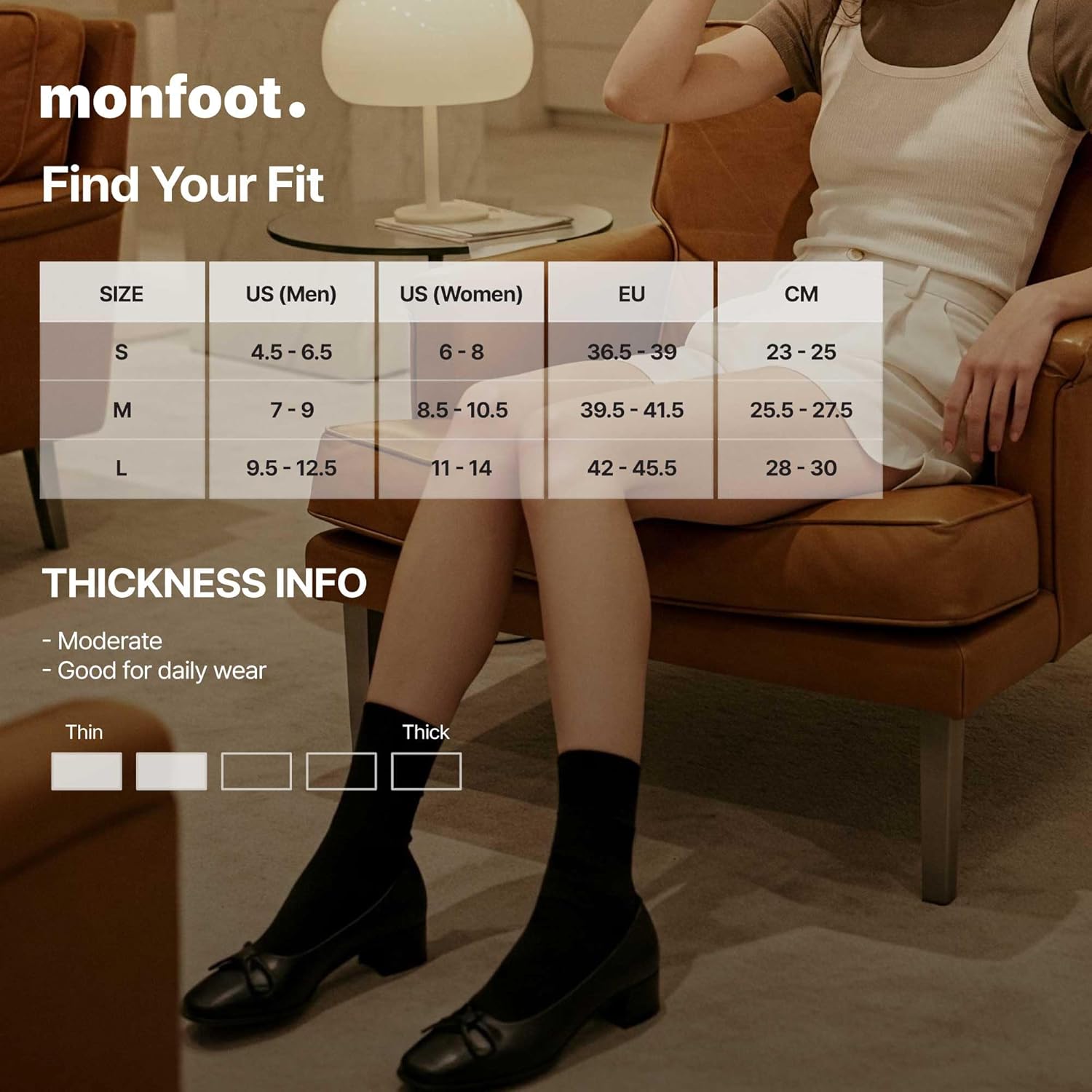 MONFOOT Men's/Women's 3-6 Pairs Cotton Daily Crew Socks, Multipack - Image 5