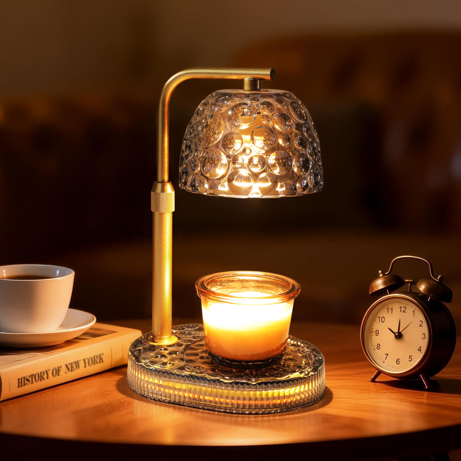 Lampada riscaldante per candele con timer e timer per candele in barattolo, altezza regolabile, con 2 lampadine, per donne e mamme, idea regalo, decorazione per la casa e la camera da letto