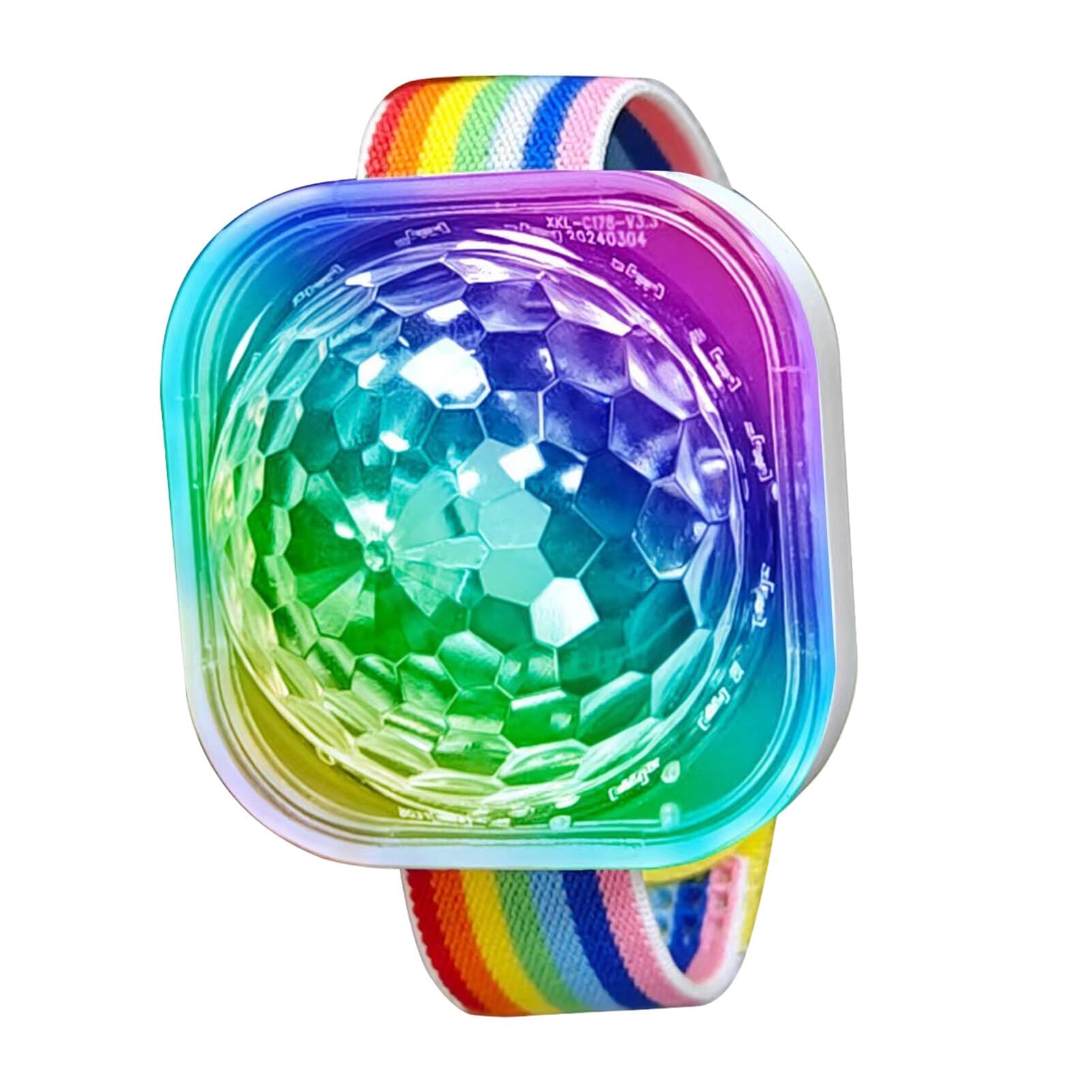TWISAXC Stage Light Party Companion for Any Occasion Suction Cup Rainbow Stage Light Wrist Bouncing Disco Portable, White