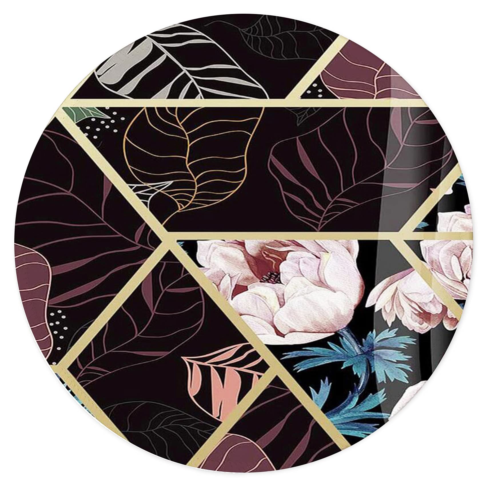 LESHIRY Mouse Pad, Cute Circular Mousepad with Design, Beautiful Parttern Mouse Pads with Stitched Edge, 7.9X7.9 Inch Small Mouse Mat for Laptop and Computer (Liner Flower)