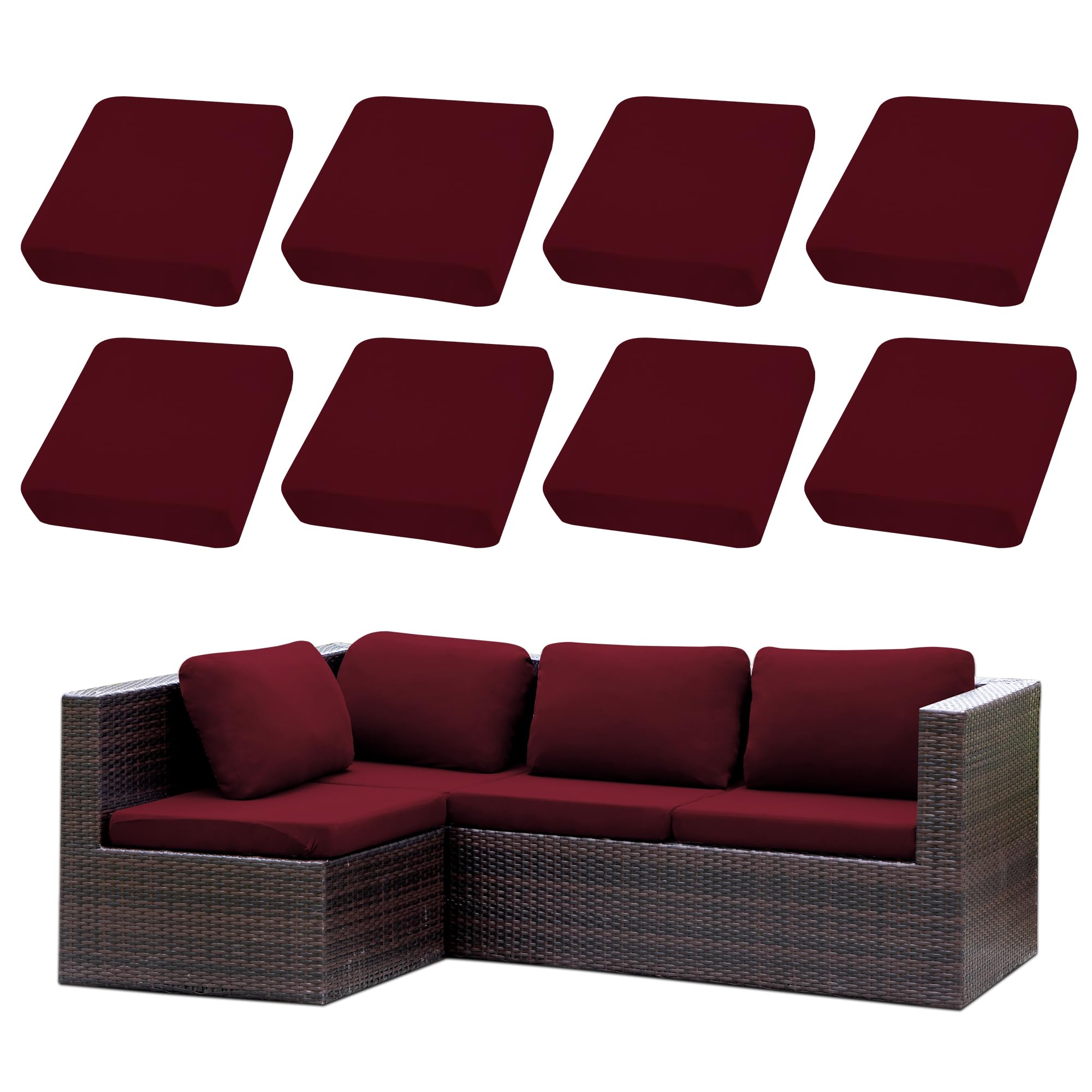 Photo 1 of ***SIMILAR&&***

SUKAIKEQA Outdoor Cushion Covers Set,12PCS Patio Furniture Couch Seat Slipcovers, Replacement for Sofa Sectional Chair(Cover Only)