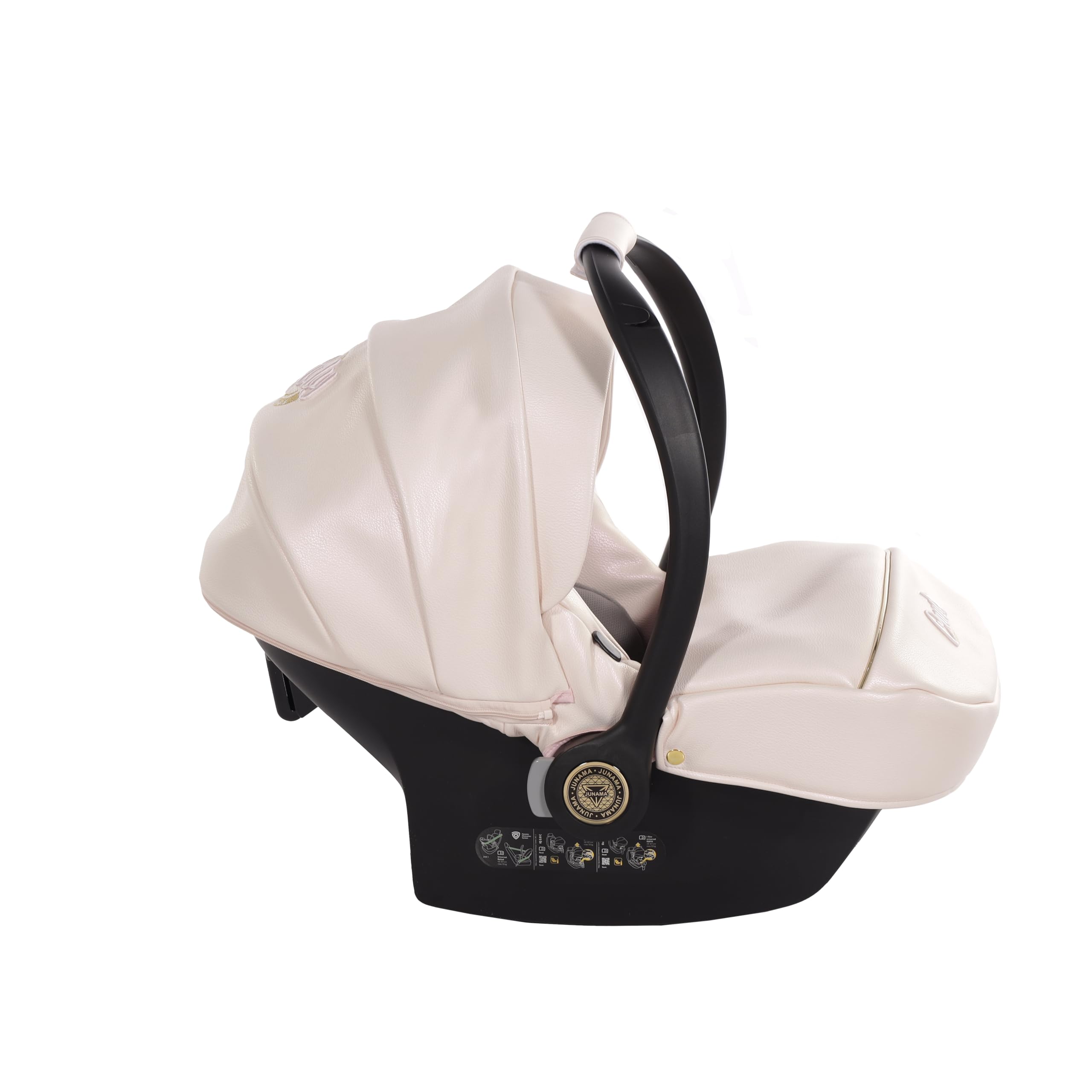 Junama Passeggino TRIO Diamond S Class 02 Rosa e Nero - 2in1 3in1 4in1 + ombrellino (4 in 1 con Base ISOFIX)