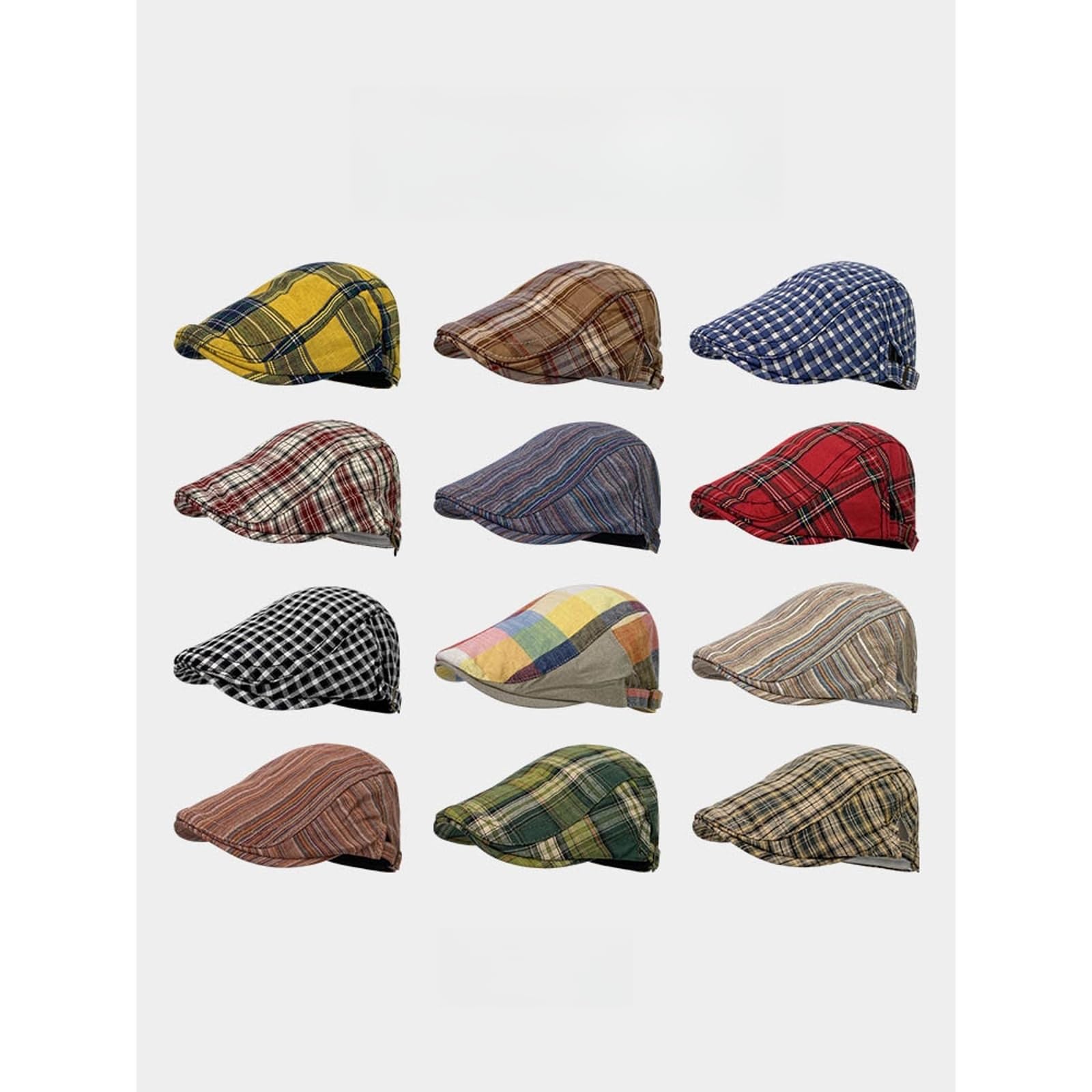 Unisex Newsboy Cap Flat Ivy Hat Cabbie Hunting Driving Hat for Spring Summer Adjustable Series 14