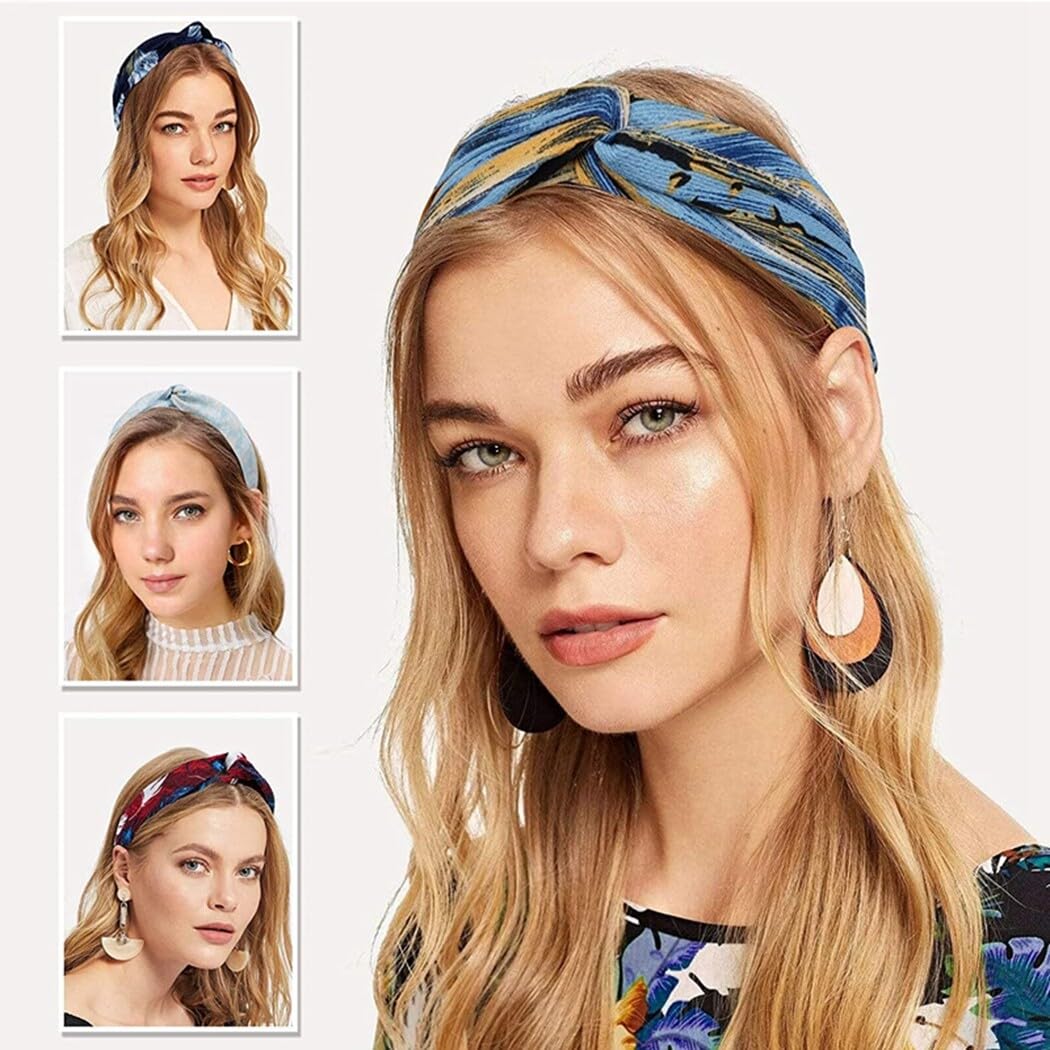 Fascia elastica intrecciata annodata per capelli, stile vintage, 10 pezzi
