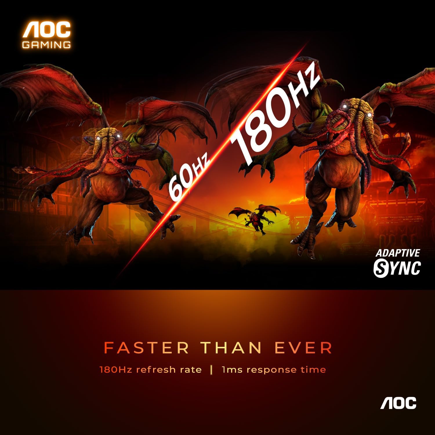 AOC Q27G3XMN 27" Mini LED Gaming Monitor, 2K QHD 2560x1440, 180Hz 1ms, 2X HDMI 2.0, 2X Display Port, Height Adjustable(Renewed)