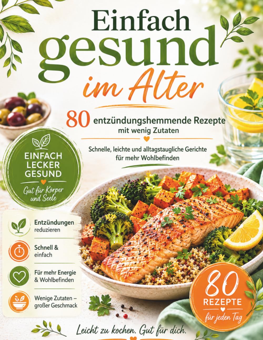 Einfach gesund im Alter 80 entzündungshemmende Rezepte mit wenig Zutaten: Schnelle, leichte und alltagstaugliche Gerichte für mehr Wohlbefinden, Energie und bewussten Genuss im Alltag