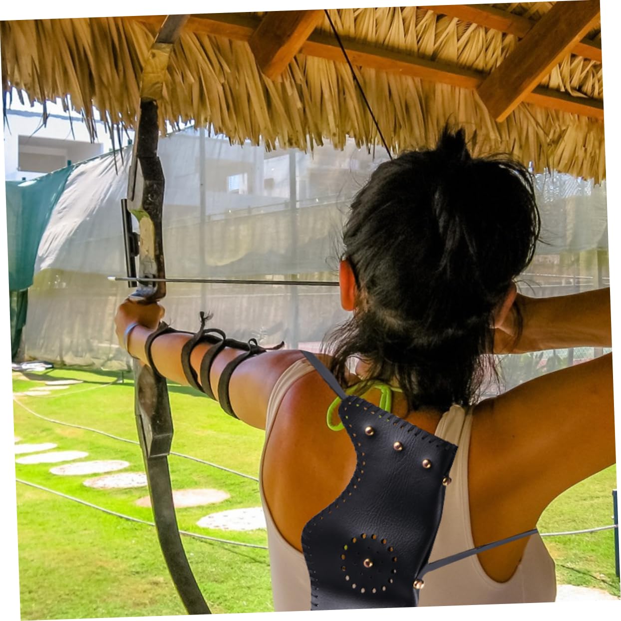 Happyyami 1Pc Stylish Leather Arrow Bag Wear Resistant Lightweight and Compact Accessory for Organized Arrow Storage and Easy Carrying Traditional Hunting and Target