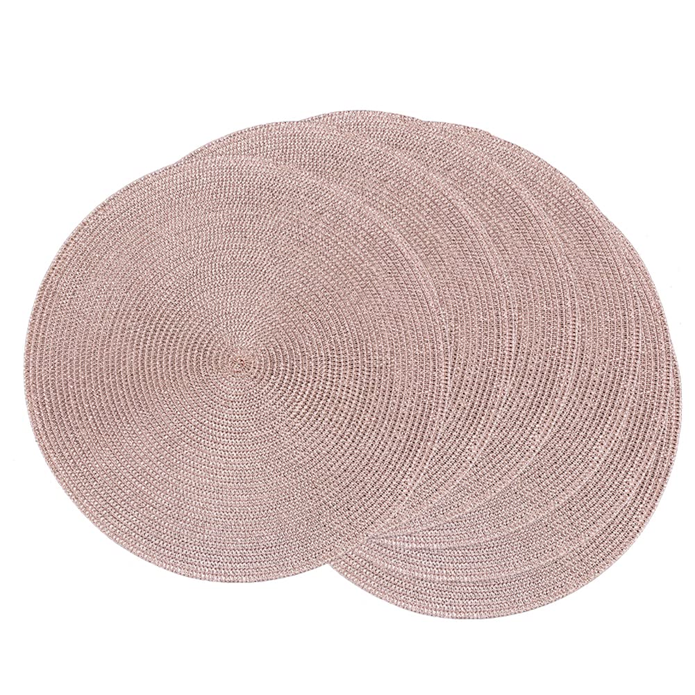 Décoration de Table, Sets de Table, Set de Table tissé pour la Cuisine et la Salle à Manger, Rond, 38 cm, en Plastique Brillant à Paillettes, Lot de 6