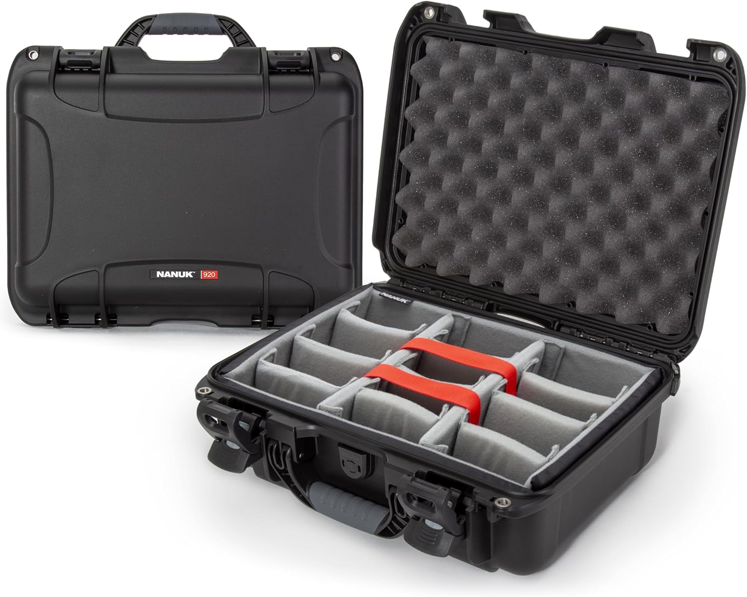 NANUK 920 Hard Case with Padded Divider, IP67 Waterproof, Dustproof and Impact Resistant, 16.7” x 13.4” x 6.8”, Rugged Construction for Ultimate Protection, Made in Canada – Black