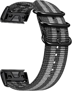 Fintie Band Compatible with Garmin Fenix 5X/5X Plus, Fenix 6X/6X Pro, Fenix 7X, Fenix 3/3 HR, Descent MK1/D2 Delta PX/D2 Charlie, 26mm Quickfit Soft Nylon Sport Strap