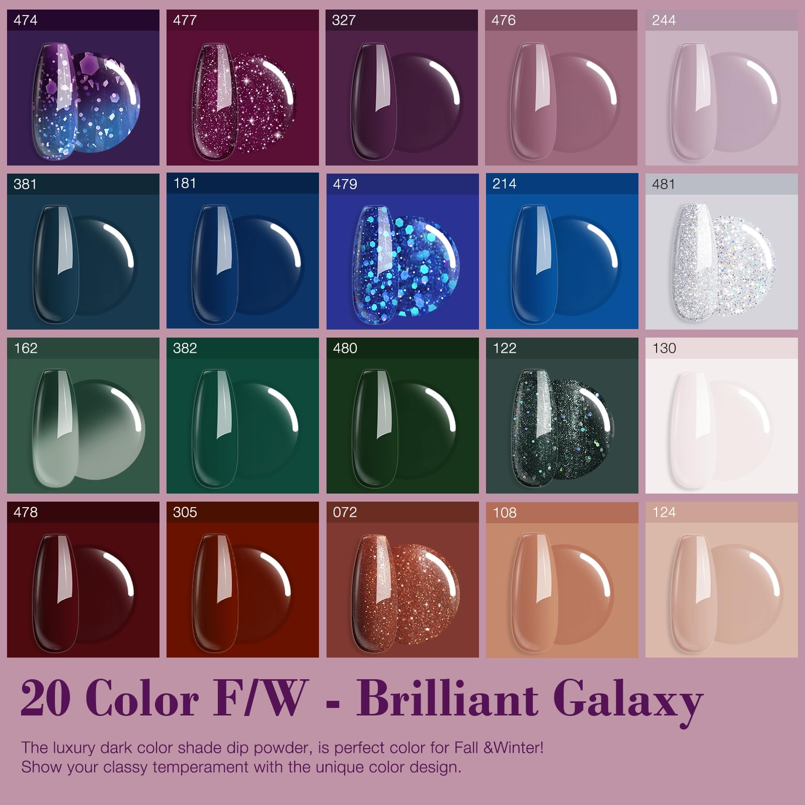 AZUREBEAUTY 31Pcs Dip Powder Nail Kit Starter 20 Colors Pastel Spring Summer Pink Acrylic Dipping Powder Set with Top/Base Coat Activator & Recycling Tray for Macaron French Manicure Salon: Purple Brown Green Blue