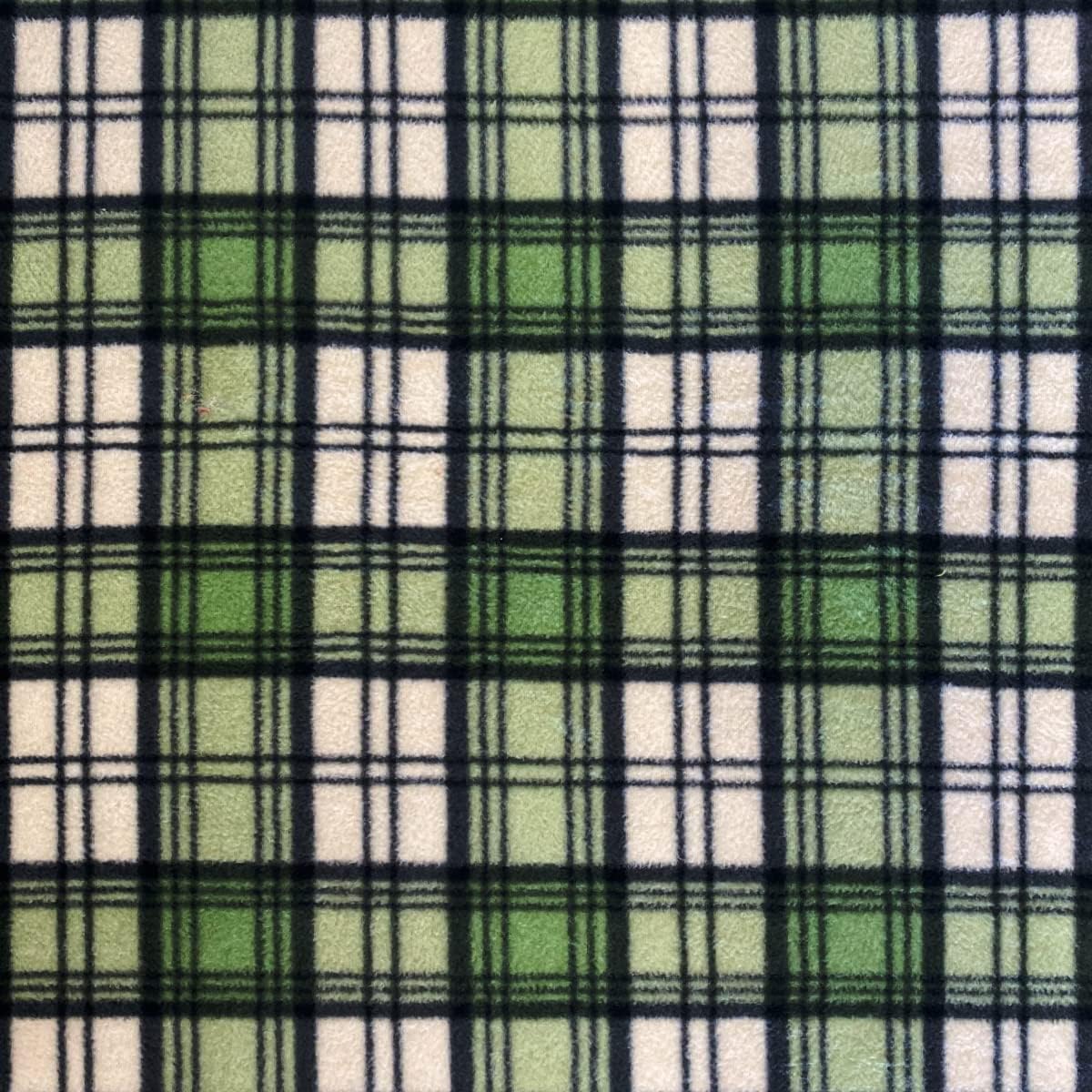 Pico Textiles 2 Yards Bolt - Green Tartan Plaid Fleece Fabric - Sold by The Bolt - Ideal for Sewing Projects, Scarves, No Sew Fleece Throws and Tie Blankets