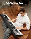 Donner DEP-16 Piano Keyboard Digital Electric 88 Key Full Size Weighted with Sustain Pedal, Power Supply