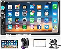 Podofo Double Din 7 Inch Car Stereo MP5 Bluetooth Touch Screen Mirror Link Backup Camera Included