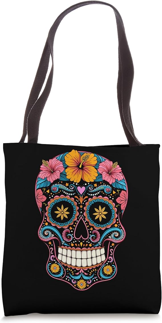 Halloween Sugar Skull Calavera Tote Bag