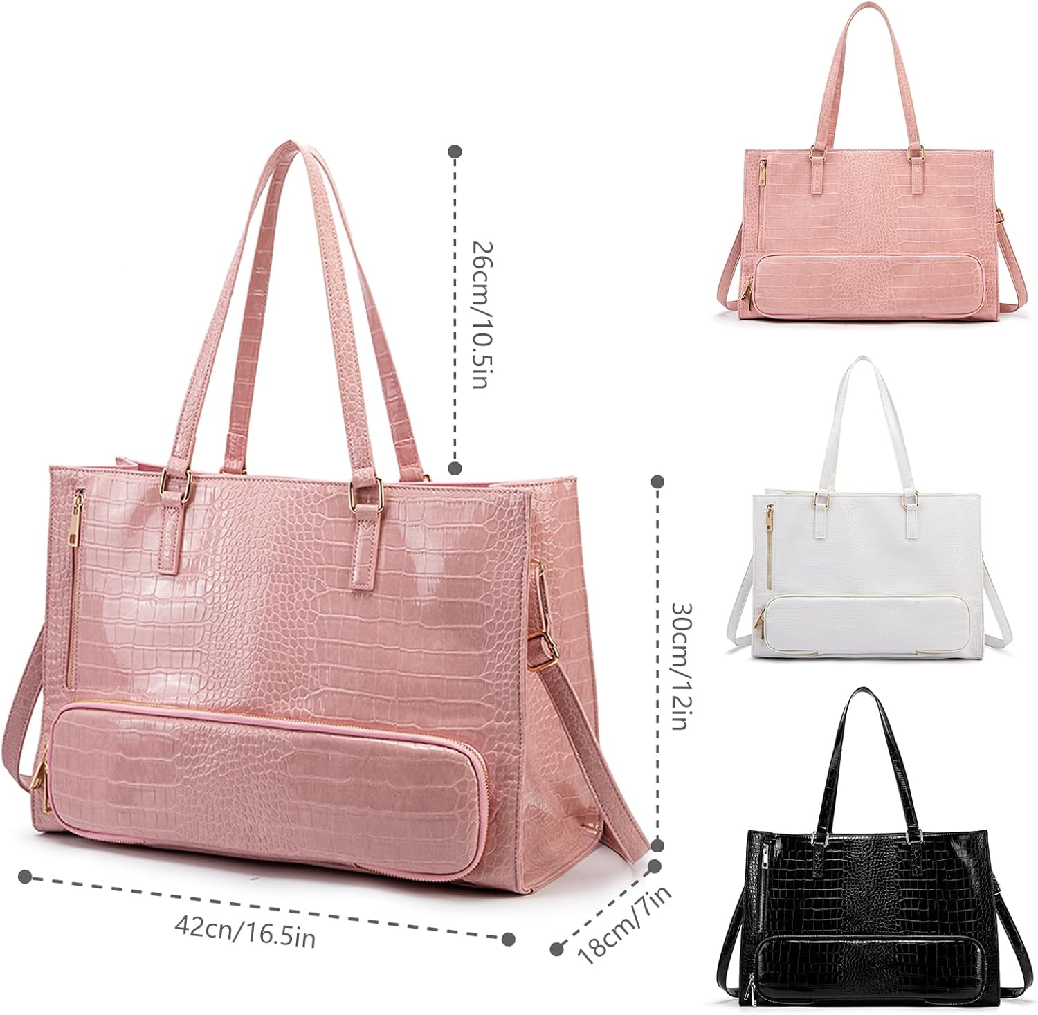 ROYAFAIR Lunch Tote Bag for Women, 15.6 Inch Laptop Bag with Insulated Lunch Compartment - Image 4