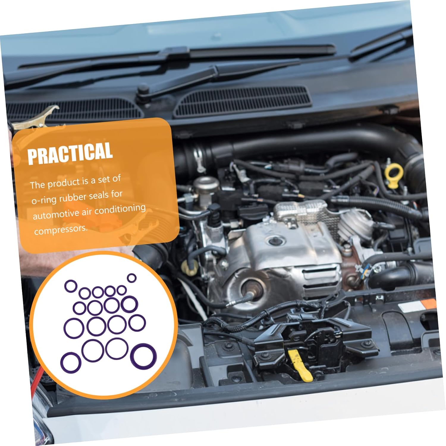 18-Grid 270pcs Gasket Set Car Seal for Automotive Air Conditioning Rubber Washer Leak Easy Maintenance