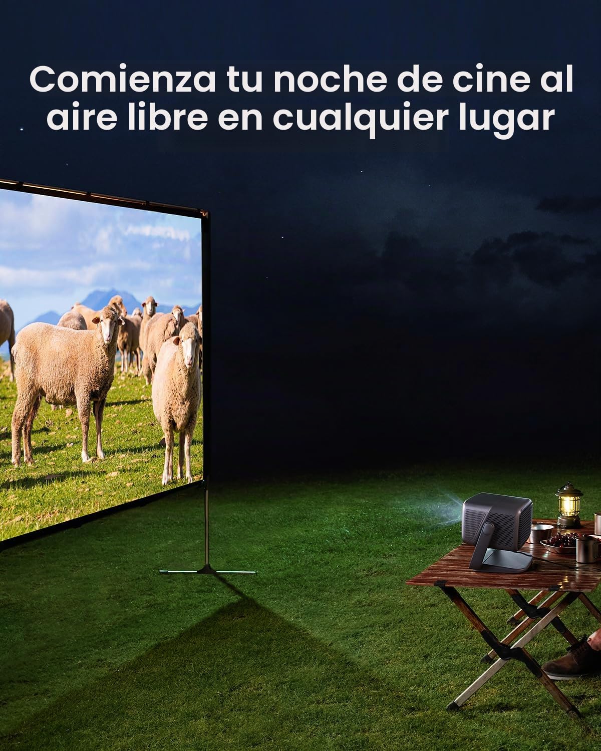 JMGO Pantalla de proyector de 100 pulgadas, soporte 4K/3D/HDR, antiarrugas, alto contraste, proyección frontal y trasera, fácil instalación para cine en casa, películas al aire libre, oficina y juegos