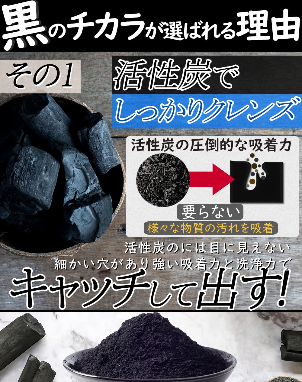 Amazon | 【90日分】黒のチカラ 活性炭サプリ チャコールサプリ 炭