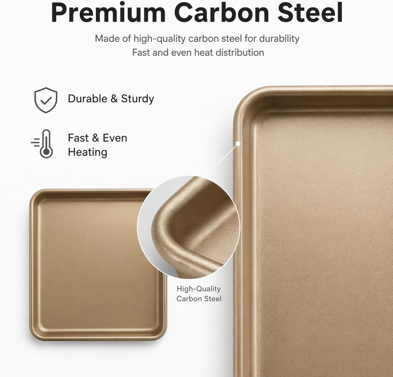 Toaster Oven Replacement Trays Compatible with Oster,8.7"*6.5", Non-stick Carbon Steel,2PCS Bakerware Set