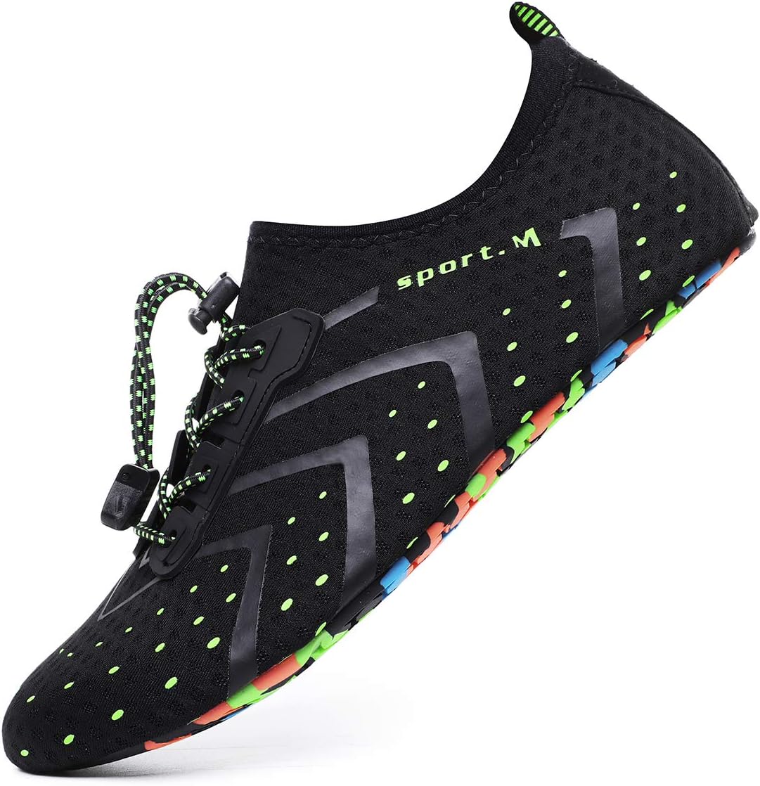 Water Swim Shoes Beach Sports Quick Dry Barefoot for Womens Mens(CL196001Black43)