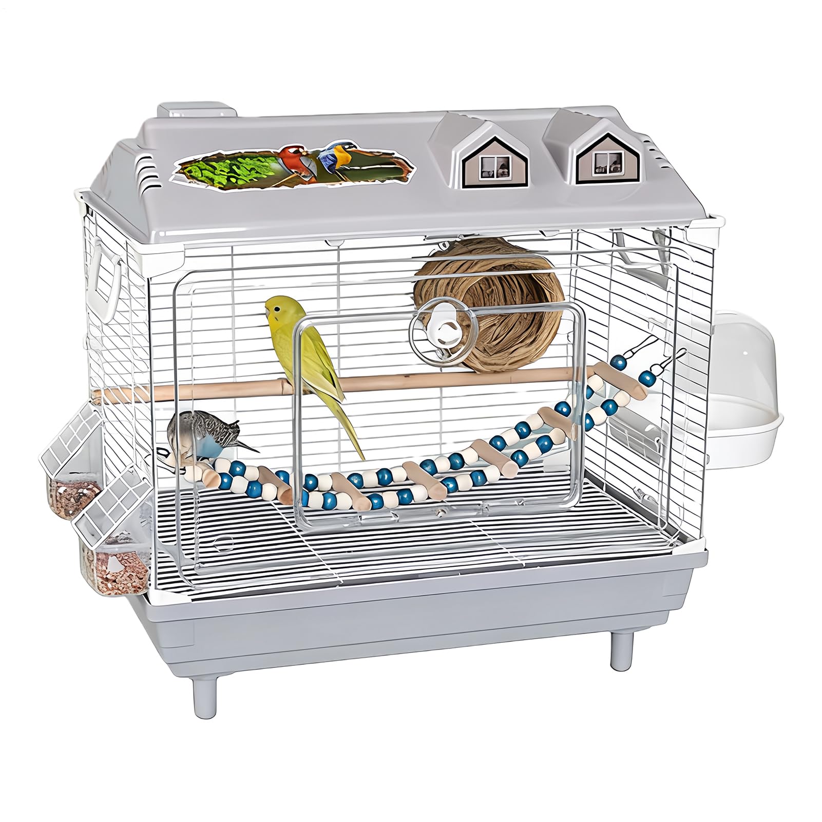 Transparenter Avian Habitat – leichte Reisebox, gefiederter Haustierschutz, belüftetes Begleithaus, Sitzstangen-Stützstruktur mit leichtem | transparenter Vogellebensraum für die häusliche Vogelpflege