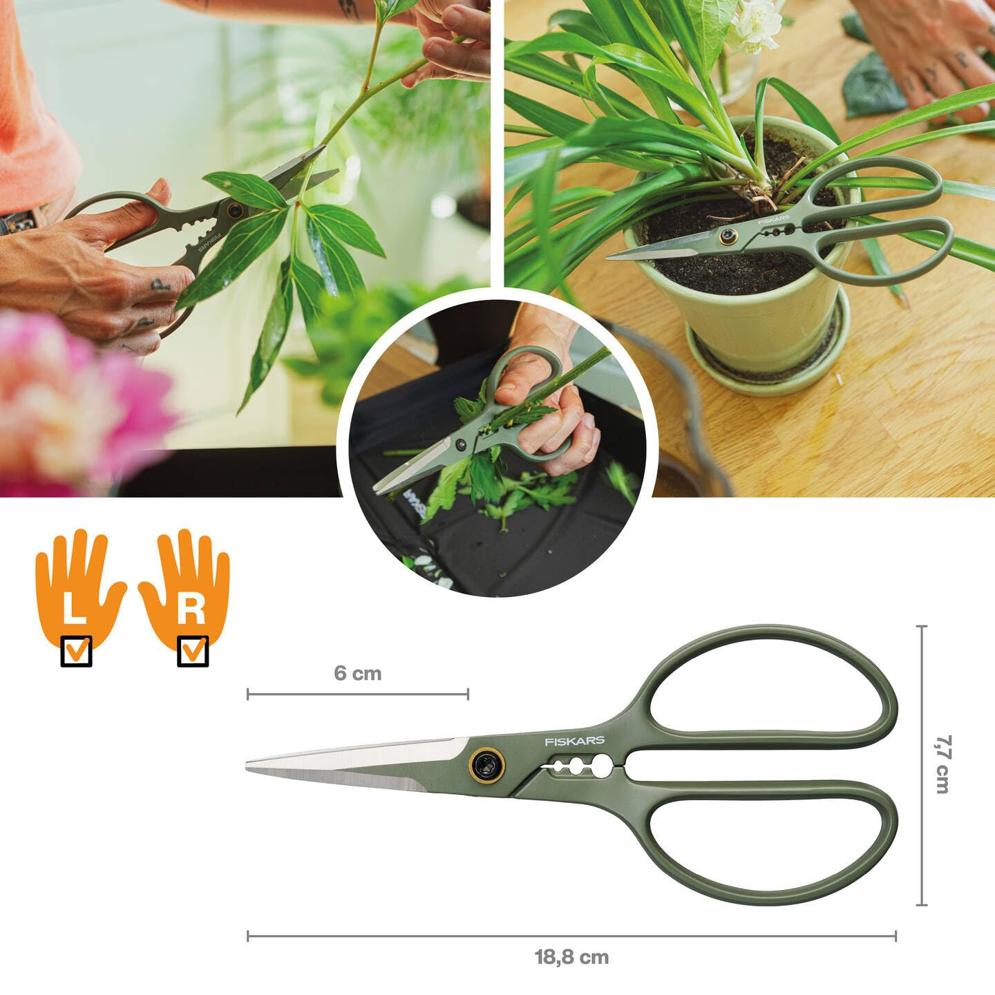 Fiskars Urban Plant Care Pruning Kit, 3 Pieces, Pruner, Pruner and Shears  for Plants with Stand, Stainless Steel/Plastic, Dark Green/Black, 1075317 :  Amazon.com.be: Sports & Outdoors